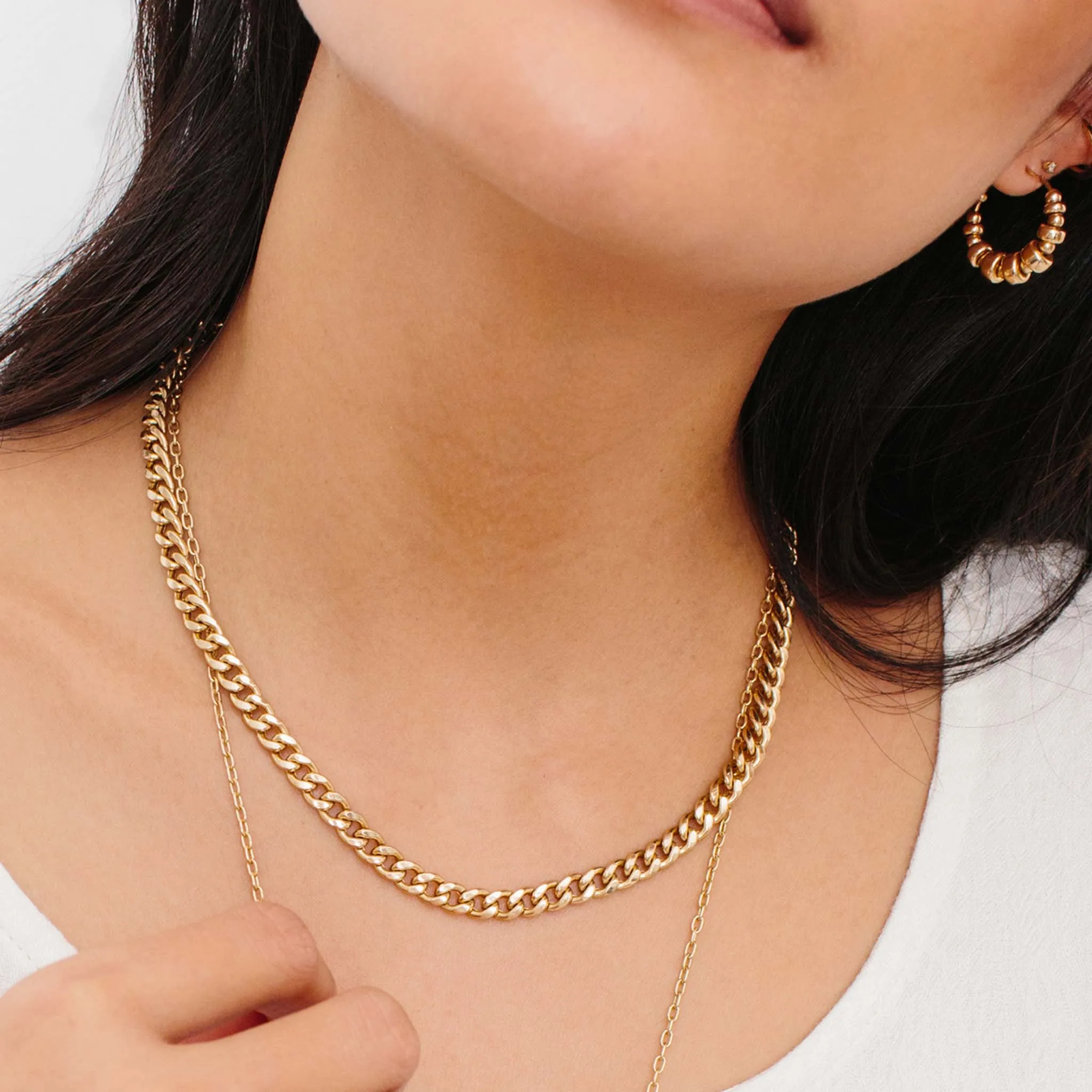 14k Gold Large Curb Chain Necklace