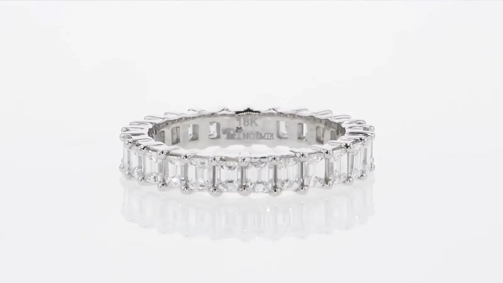 14K H-I/SI Emerald Cut Eternity Band