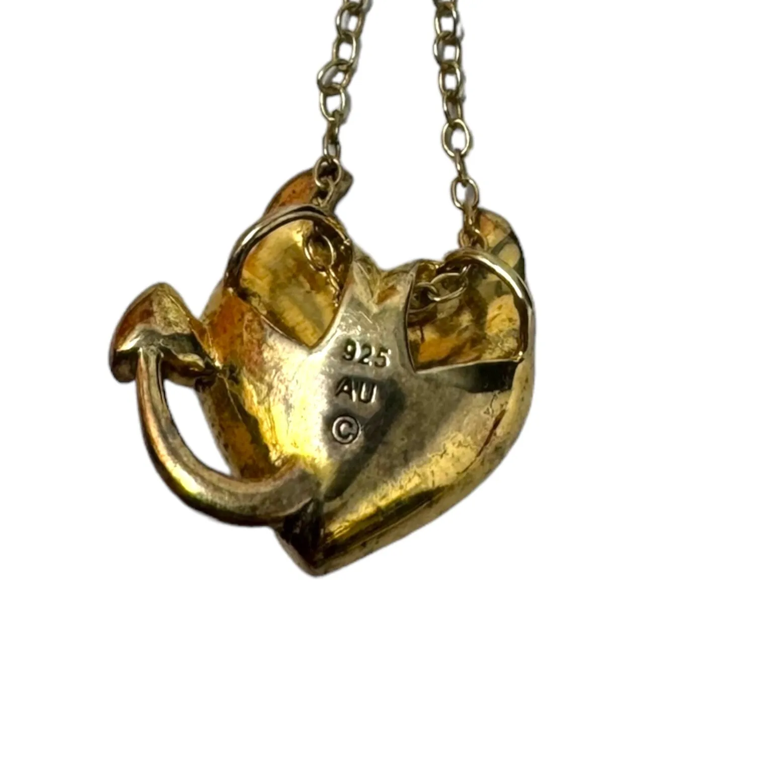 18K Gold-Plated Over Sterling Silver Swarovski Crystal Devils Heart Pendant Necklace By Crystaluxe