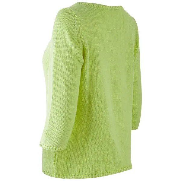 3/4 Sleeve Pullover in Apple Green