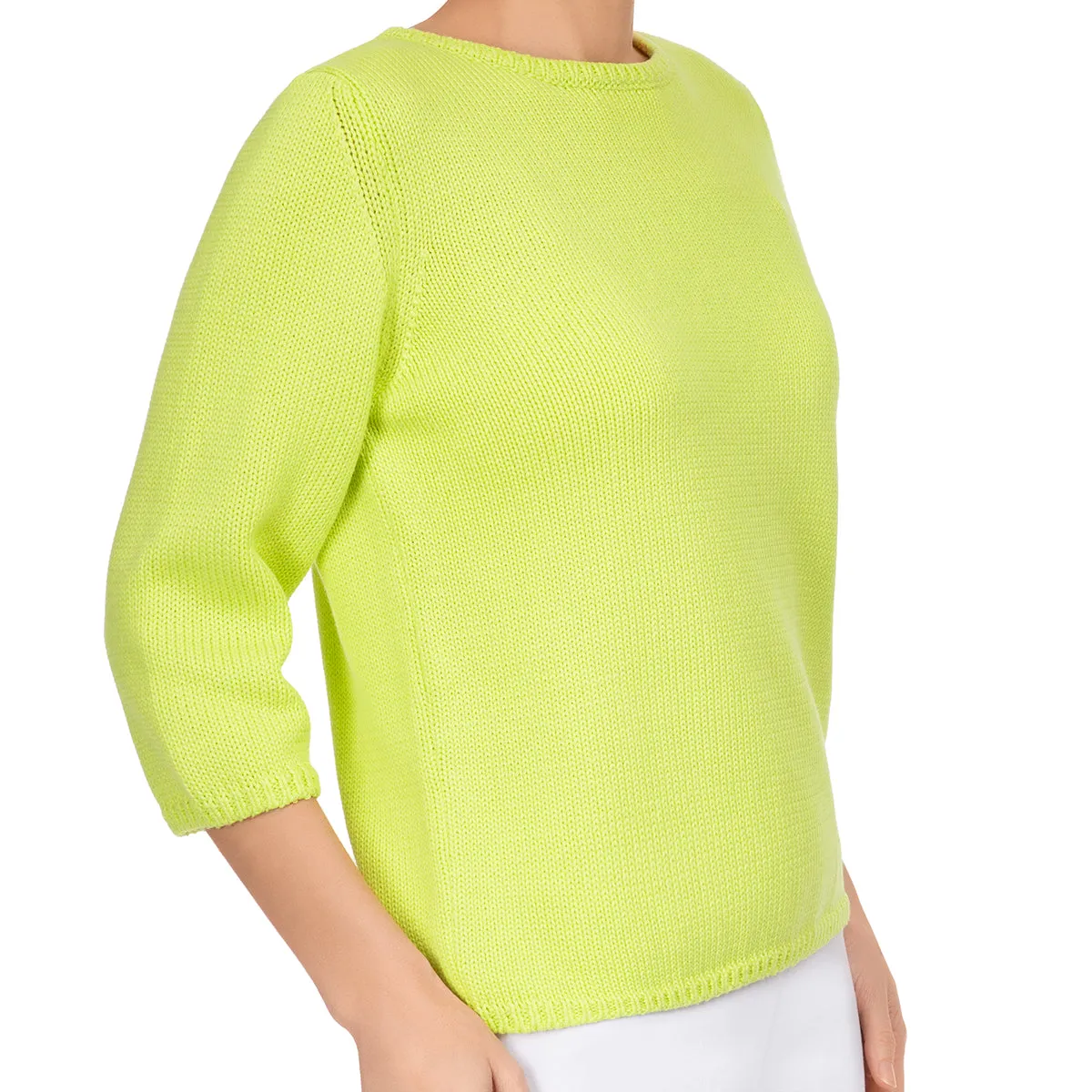 3/4 Sleeve Pullover in Lime