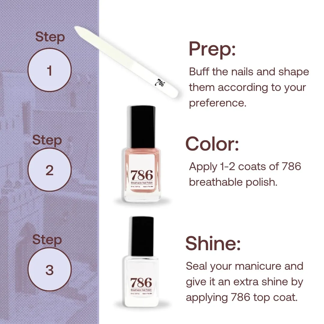 786 Breathable Halal Nail Top Coat Clear 12Ml