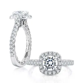 A. JAFFE Halo Engagement Ring