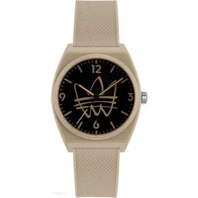 Adidas Analog Black Dial Beige Resin Strap Unisex Watch AOST22565