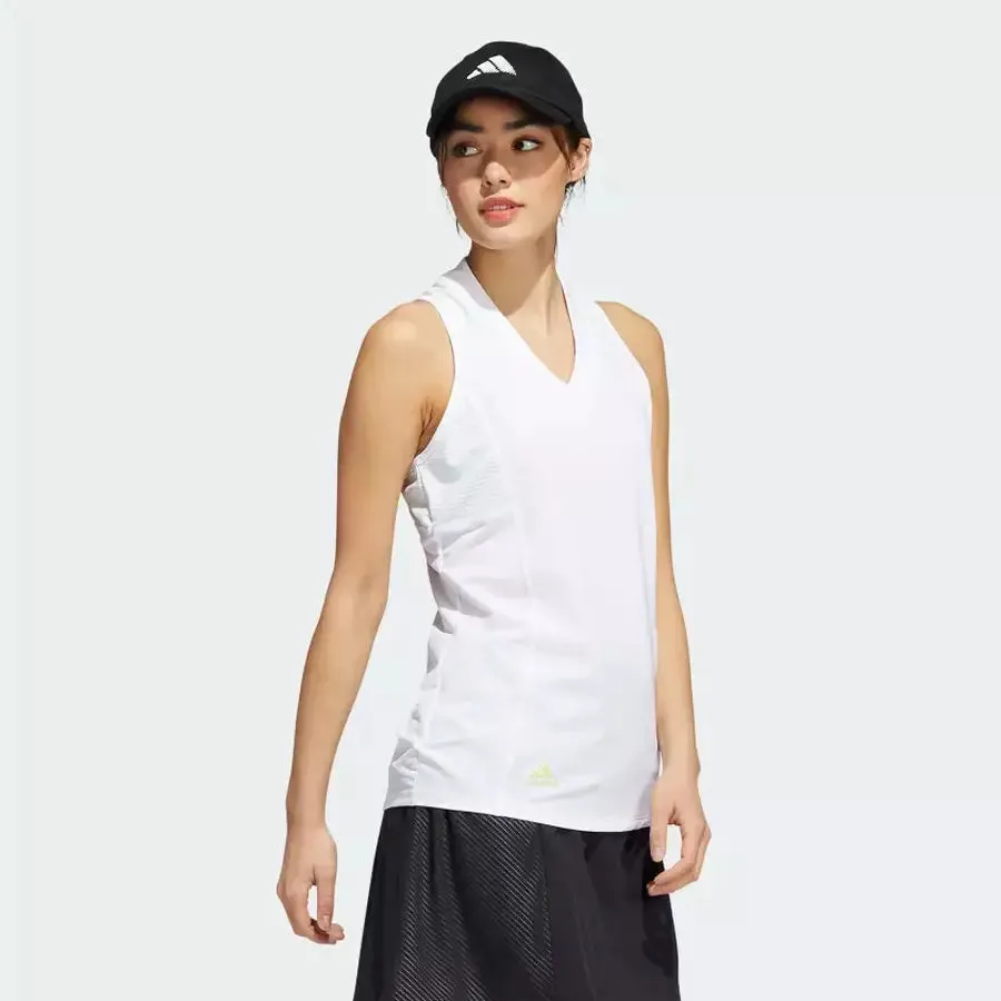 Adidas Ladies HEAT.RDY Sleeveless Polo Shirt White