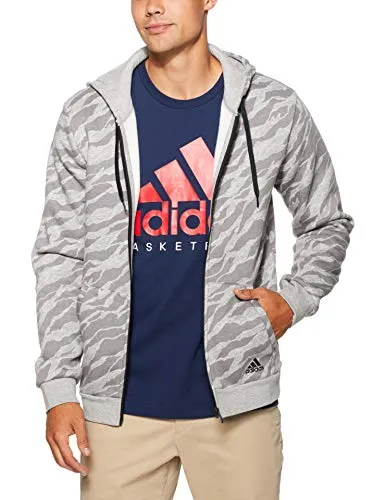 Adidas Mens Ess Aop Fz Hdy Sweatshirt