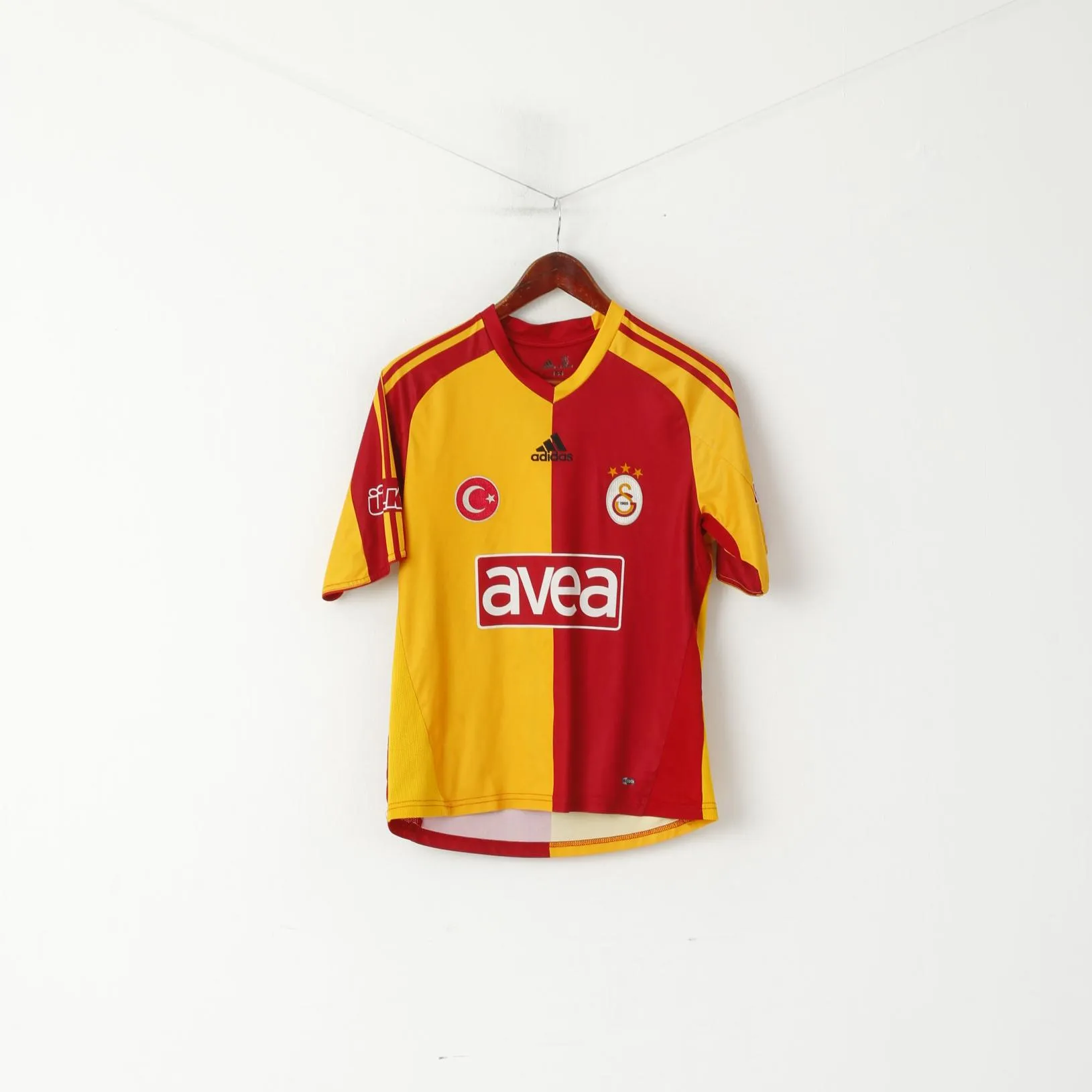 Adidas Youth 164 Shirt Yellow Galatasaray SK Football Club Turkey Jersey Top