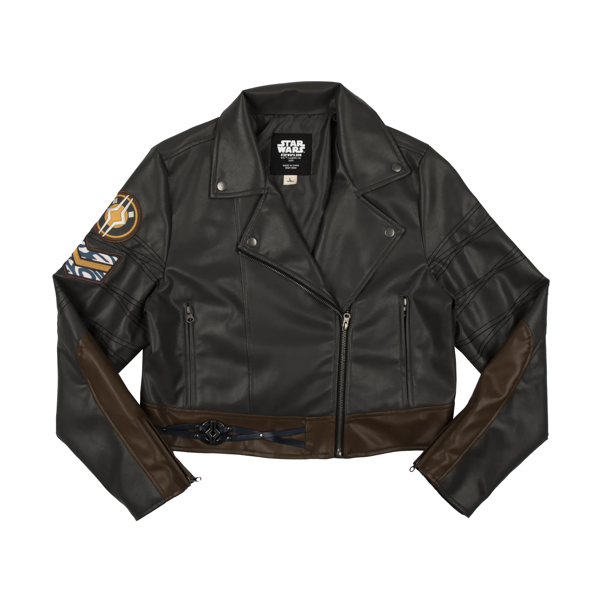 Ahsoka Faux Leather Cropped Moto Jacket