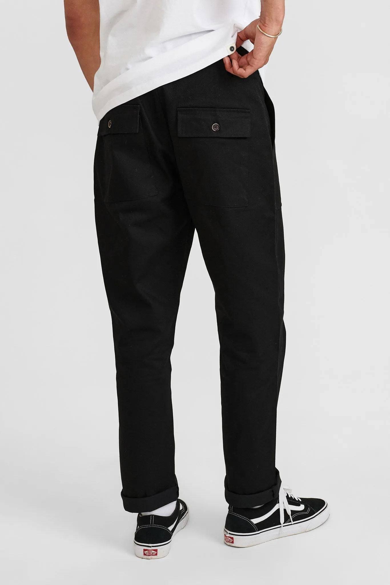 AKJAN HEAVY TWILL PANT - Caviar