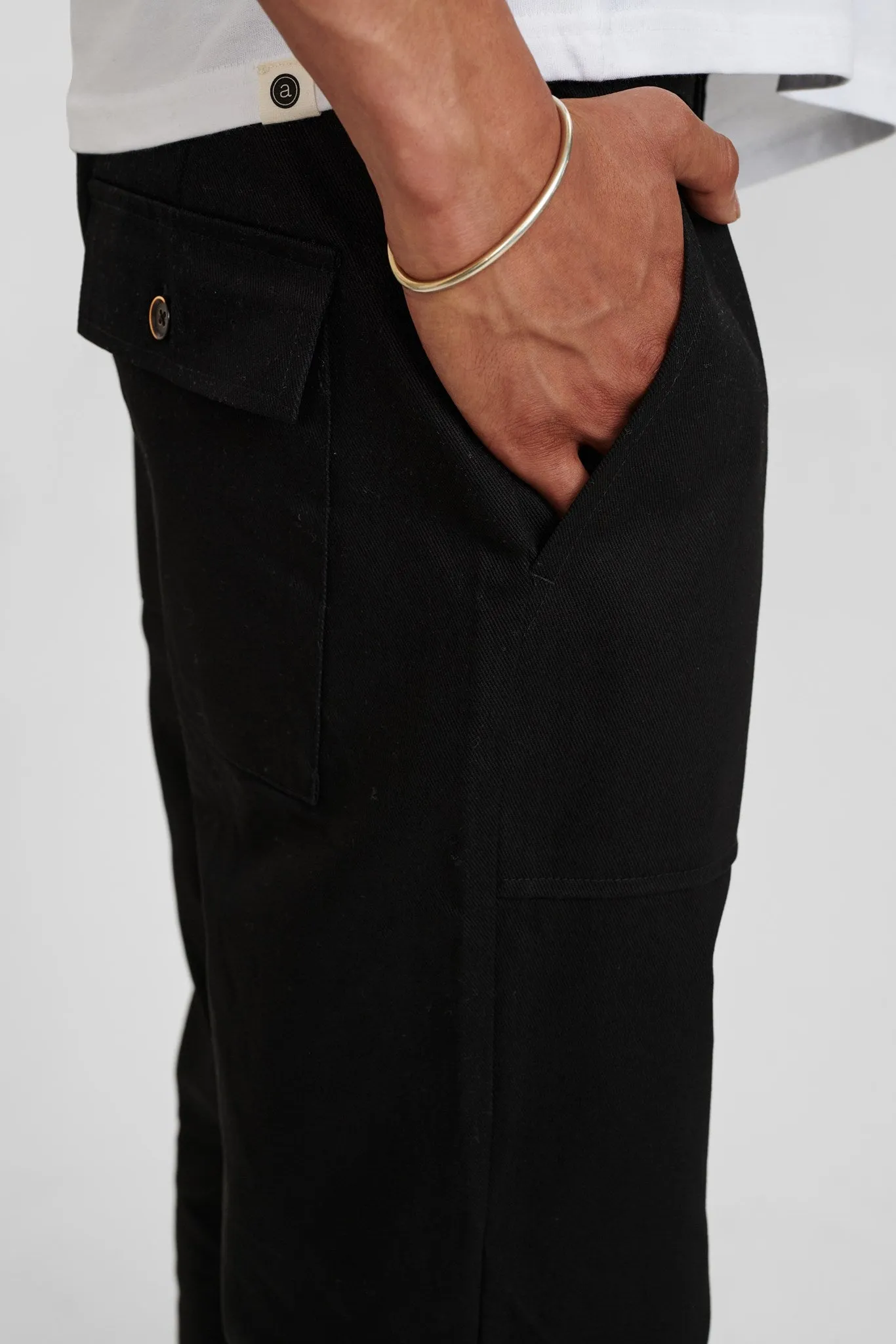 AKJAN HEAVY TWILL PANT - Caviar