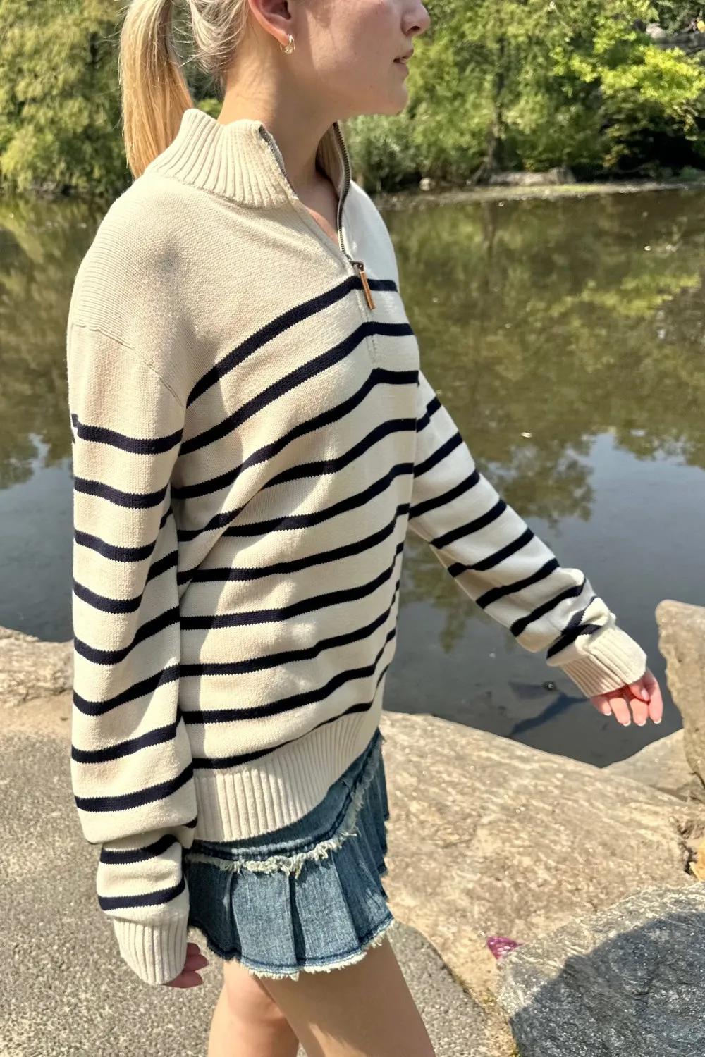 Aleah Cotton Stripe Sweater