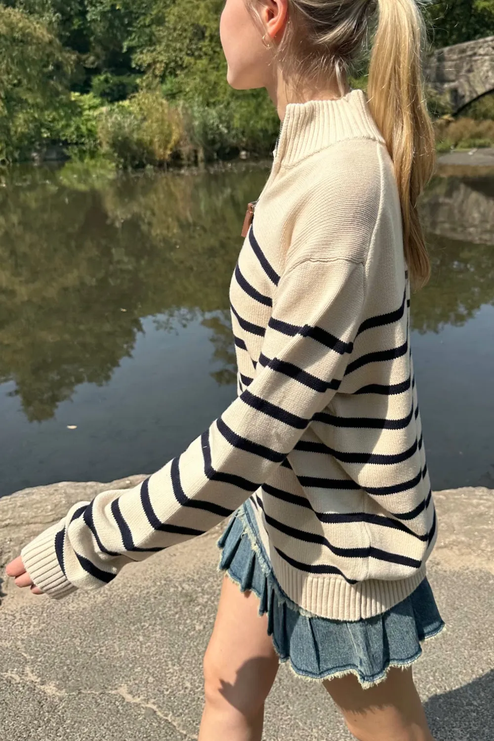 Aleah Cotton Stripe Sweater