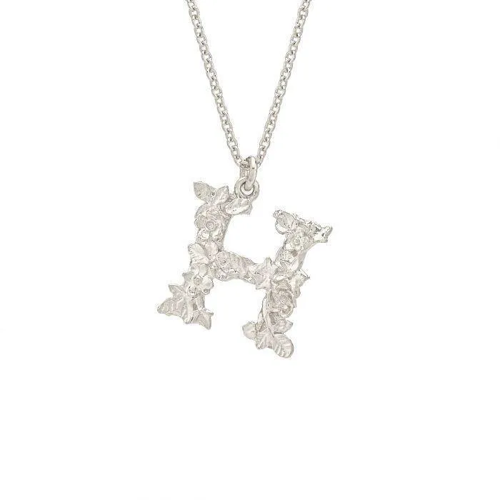 Alex Monroe Floral Letter H Necklace