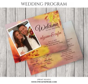 Alysan&cofin Wedding Program