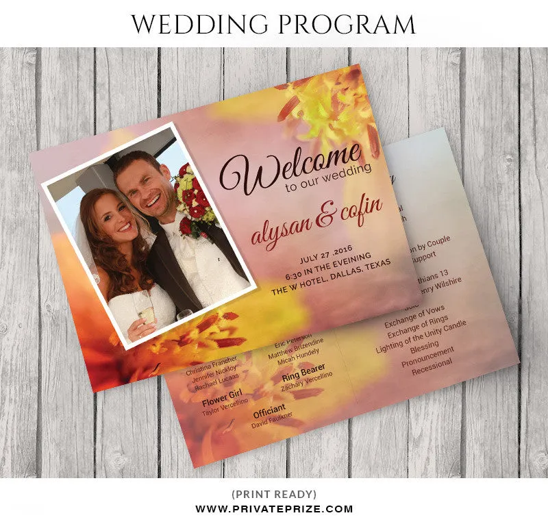 Alysan&cofin Wedding Program