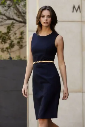 Annalise Tailored Dress - Navy Stretch