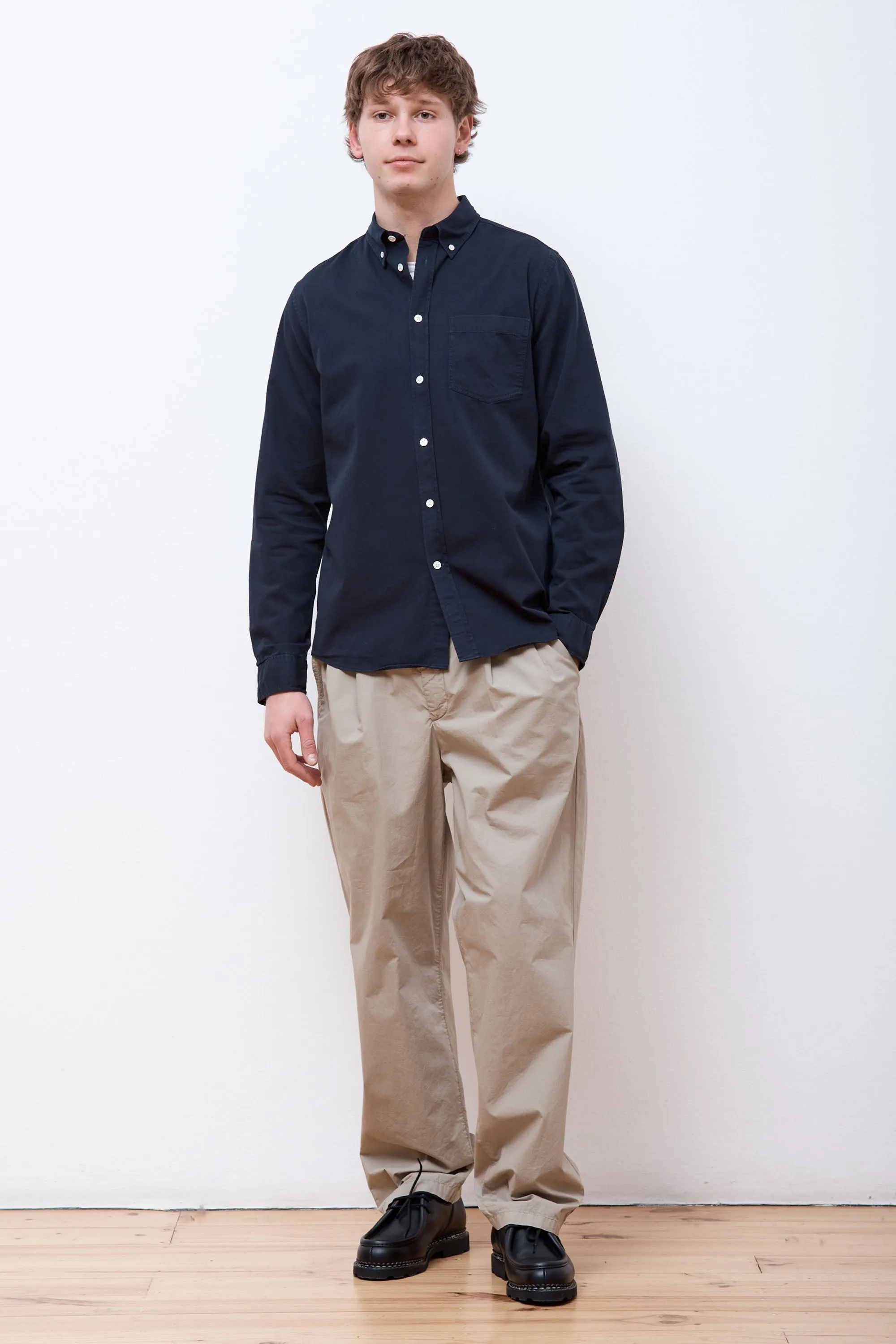 Anton Light Twill Shirt Dark Navy