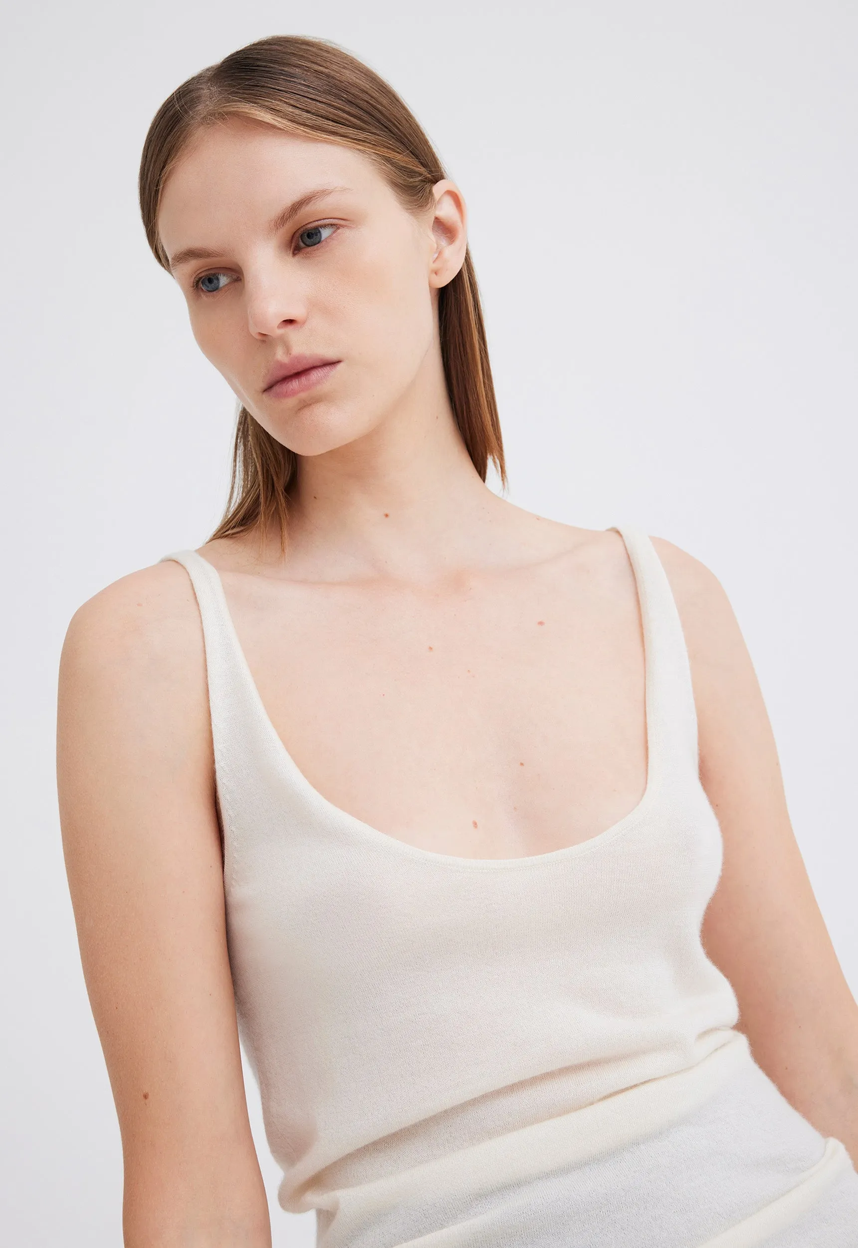 Arts Cashmere Tank - Ice Cream