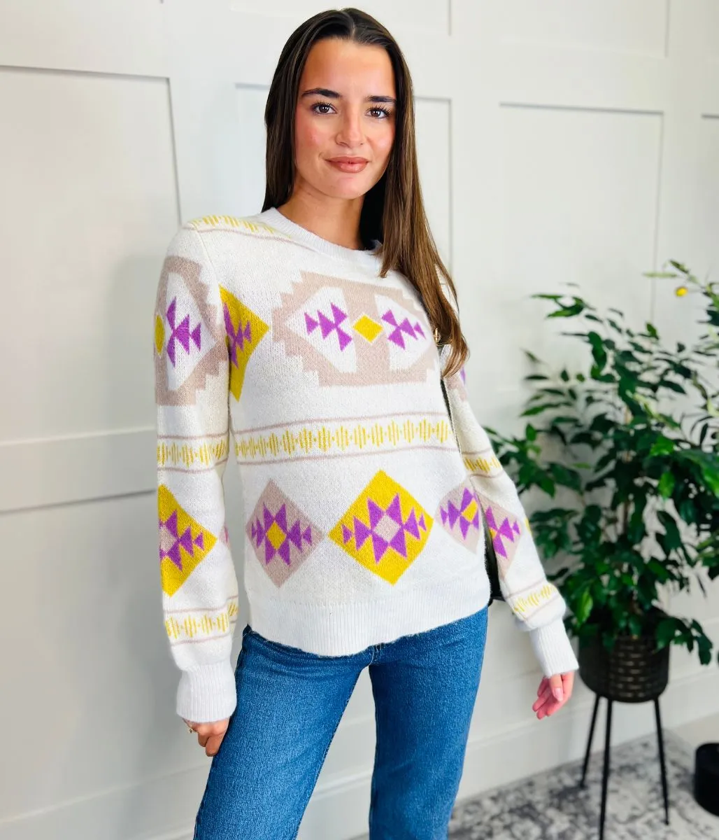 Aztec Wool Blend Jumper