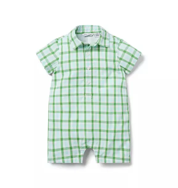 Baby Gingham Polo Romper