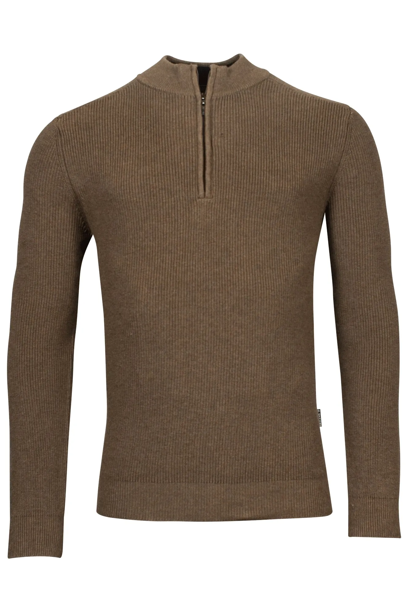 Baileys Half Zip Beige Structured Knit Beige