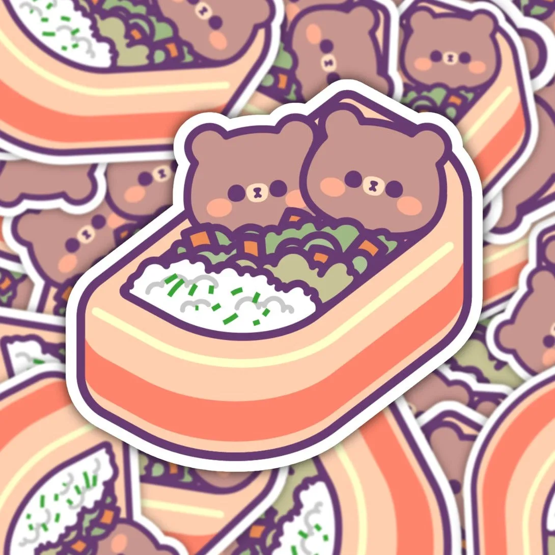 Bear Bento Box Vinyl Sticker