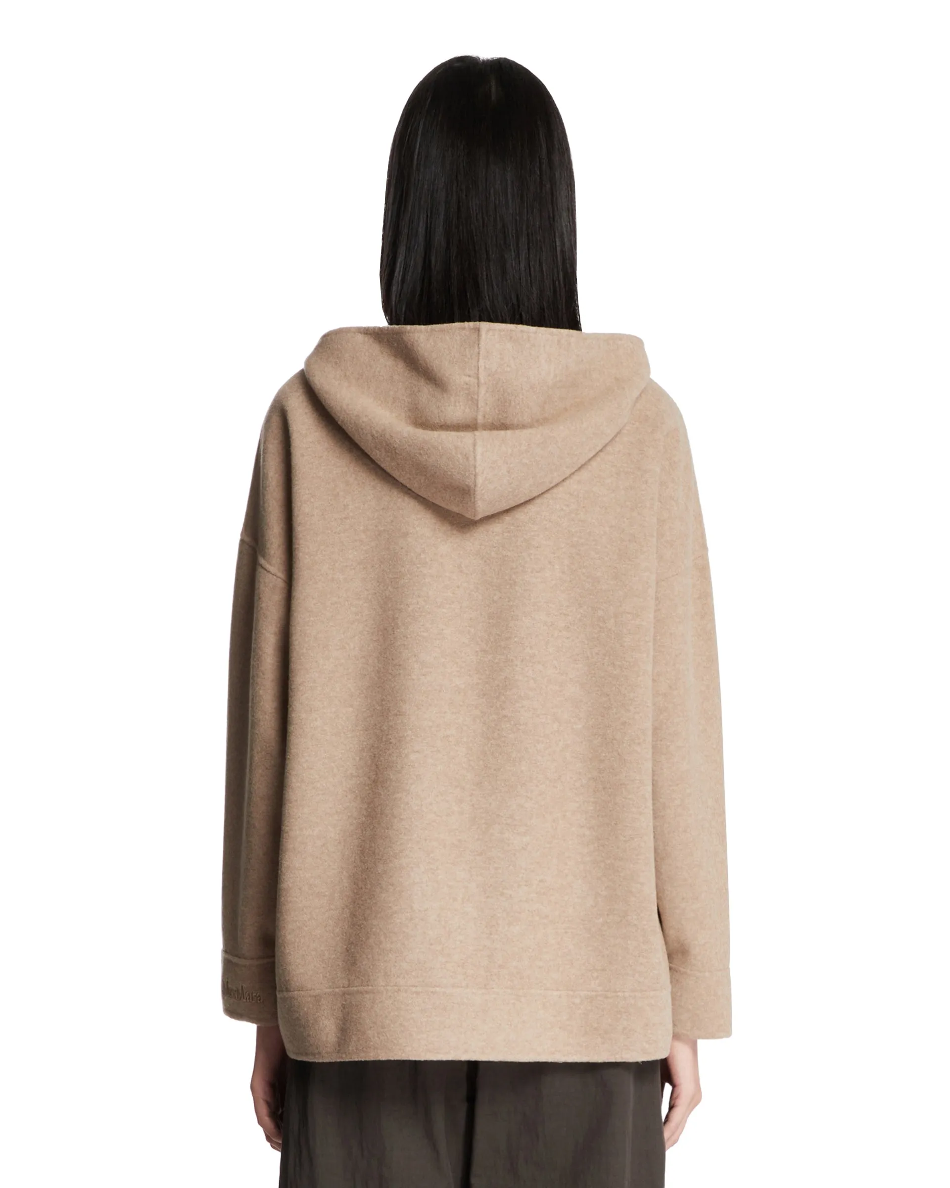 Beige Oversized Wool Sweatshirt