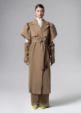 BELTED PUFF-SLEEVE TRENCH