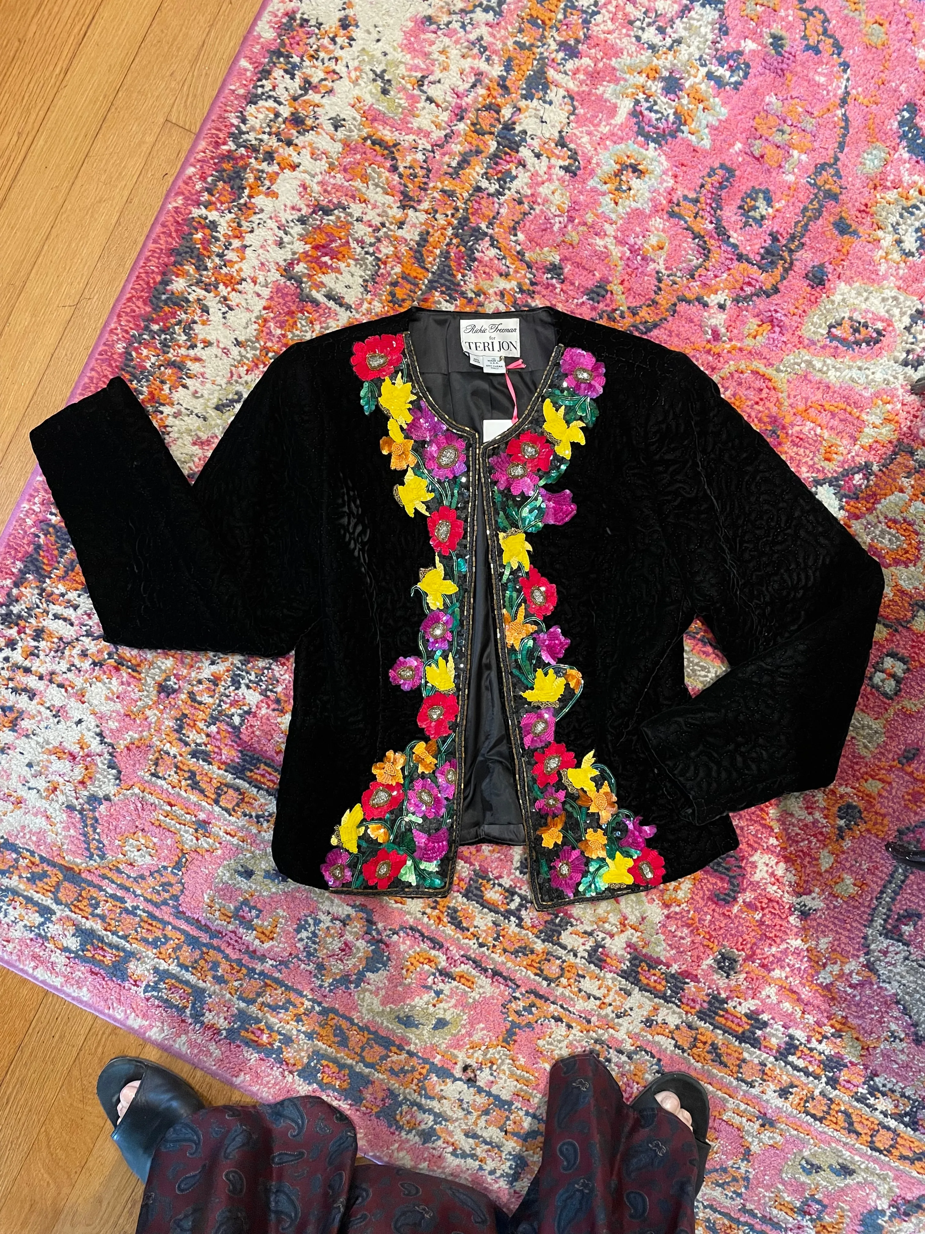 Black Velvet Beaded Blazer