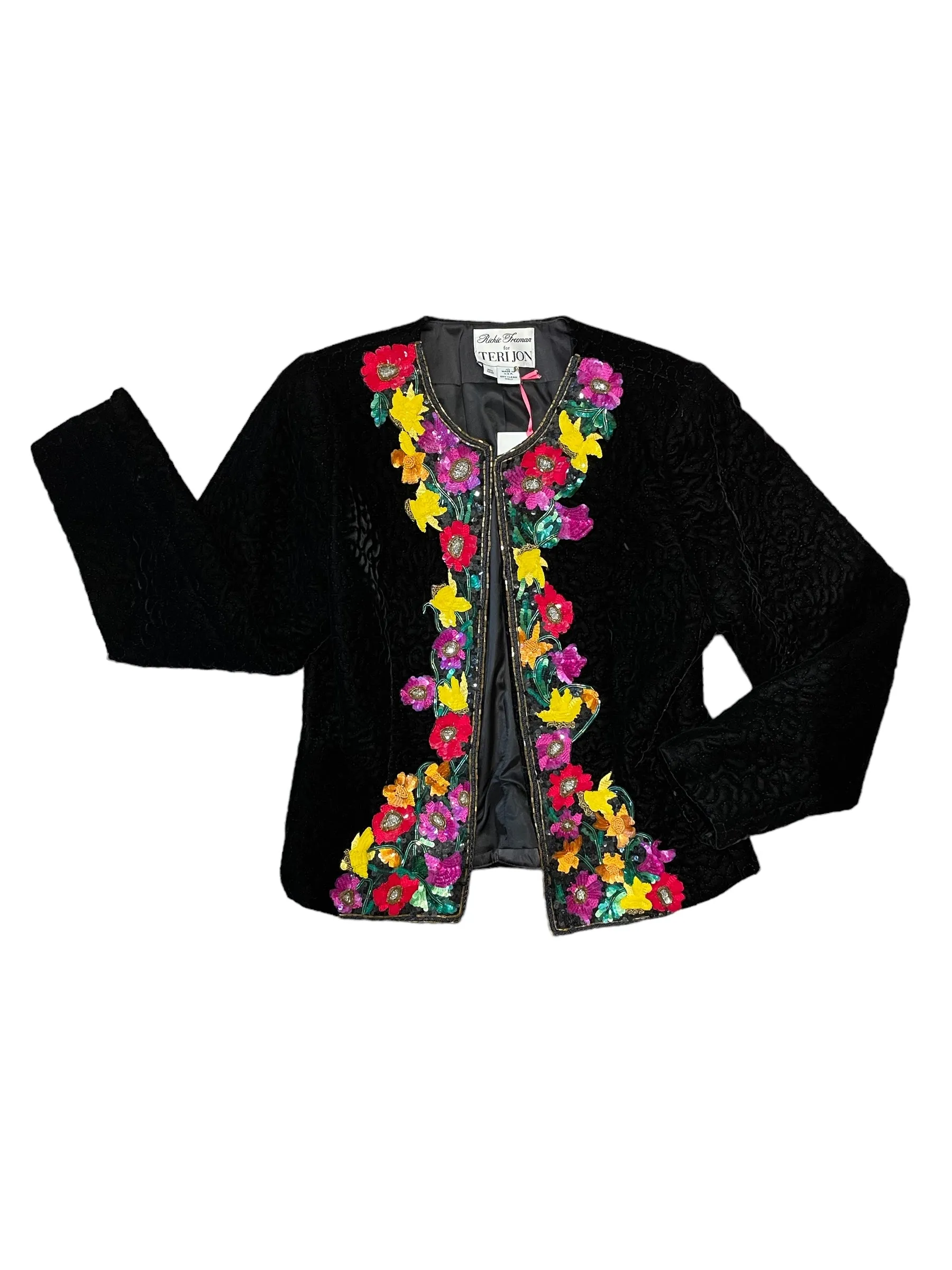 Black Velvet Beaded Blazer