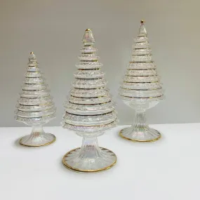 Blown Glass Tabletop Christmas Tree - White Spruce: Medium