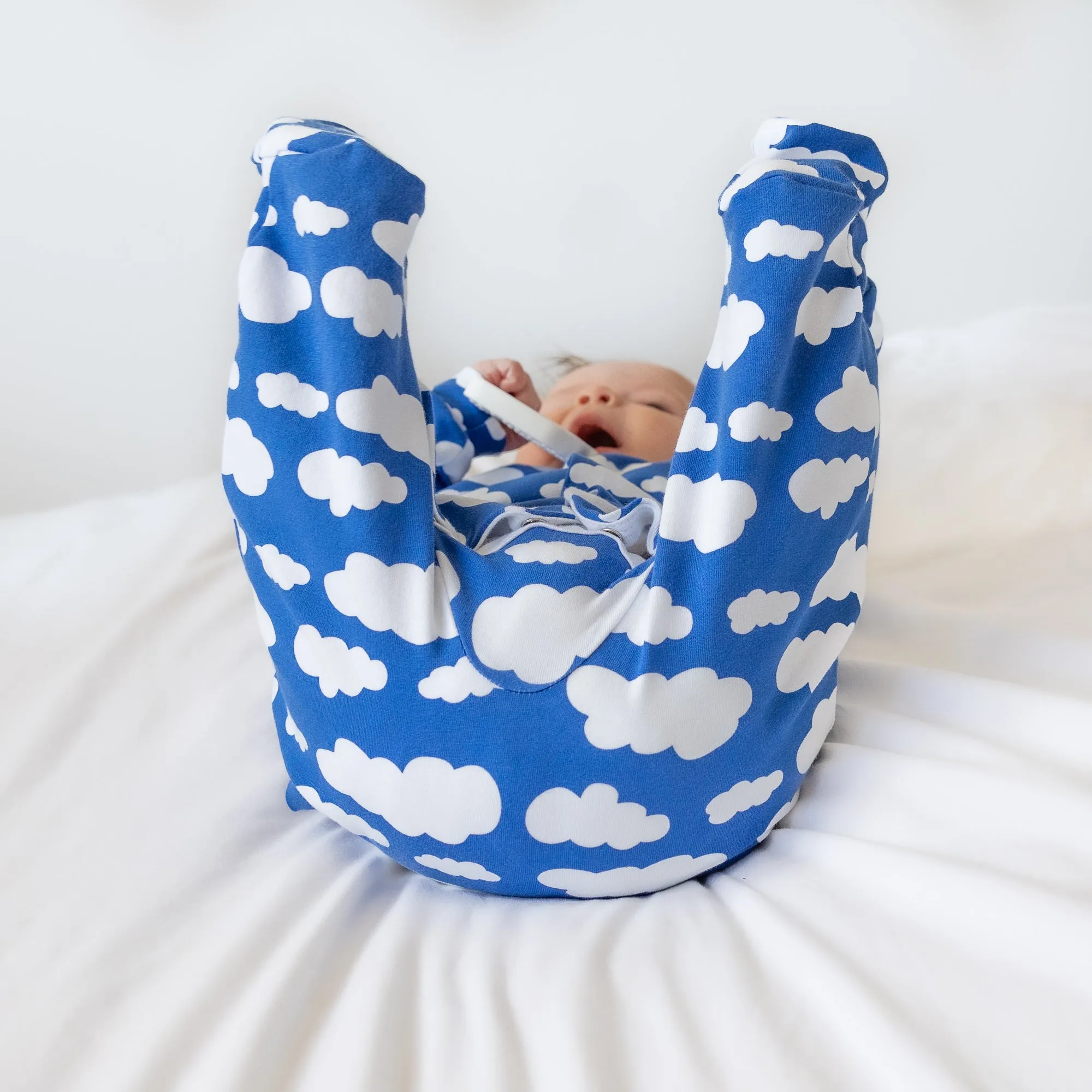 Blue cloud cotton sleepsuit