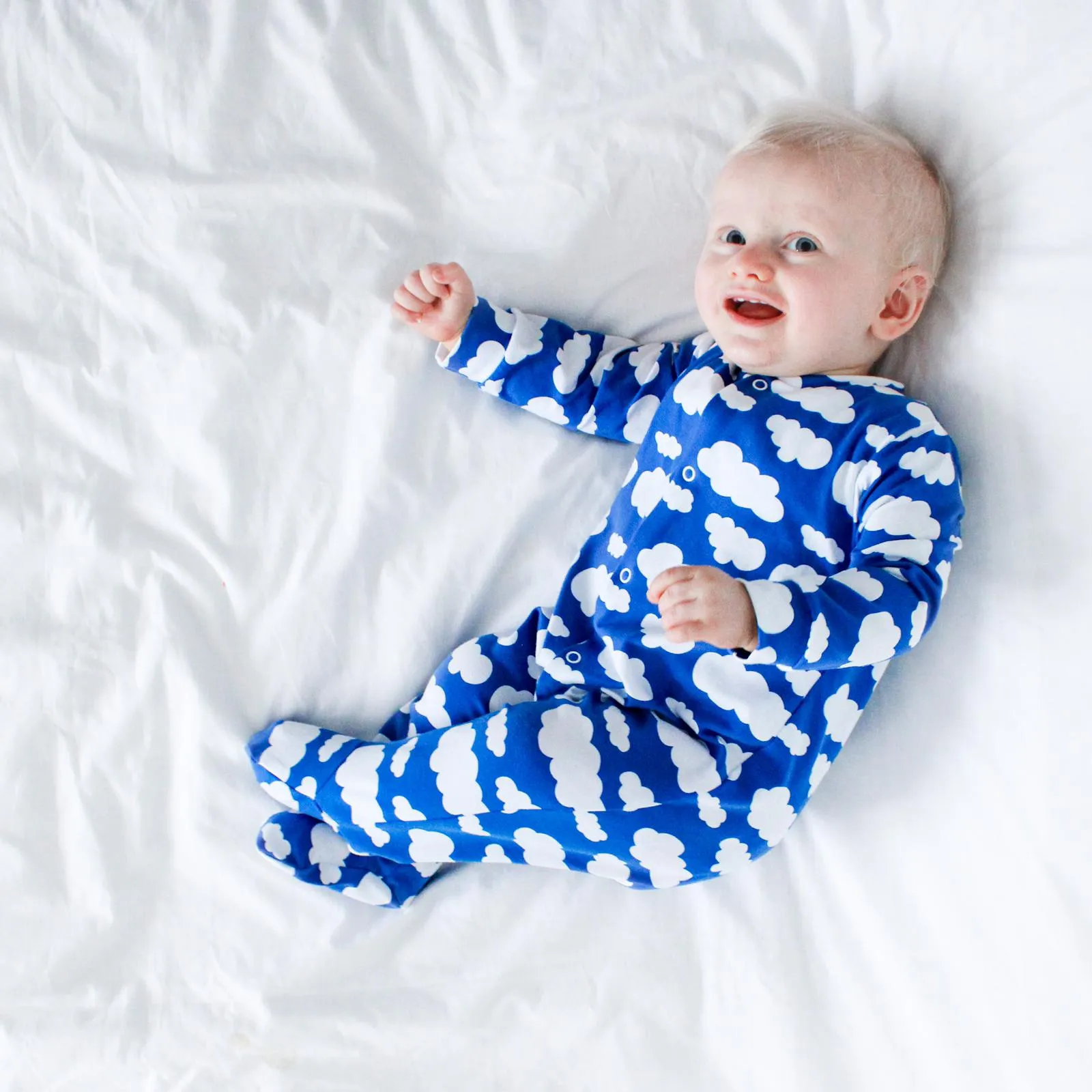 Blue cloud cotton sleepsuit