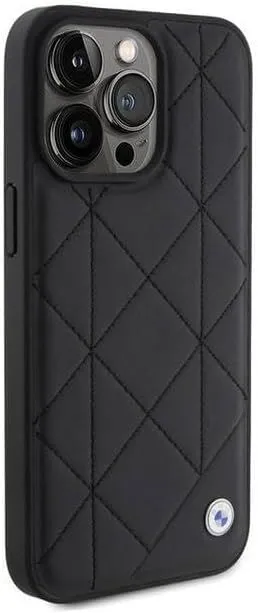 BMW Leather Quilted Case for iphone 15 Pro 6.1" Black - BMHCP15L22RQDK