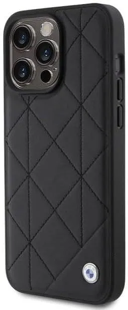 BMW Leather Quilted Case for iphone 15 Pro 6.1" Black - BMHCP15L22RQDK