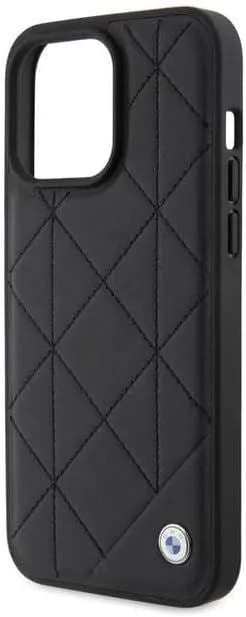 BMW Leather Quilted Case for iphone 15 Pro 6.1" Black - BMHCP15L22RQDK