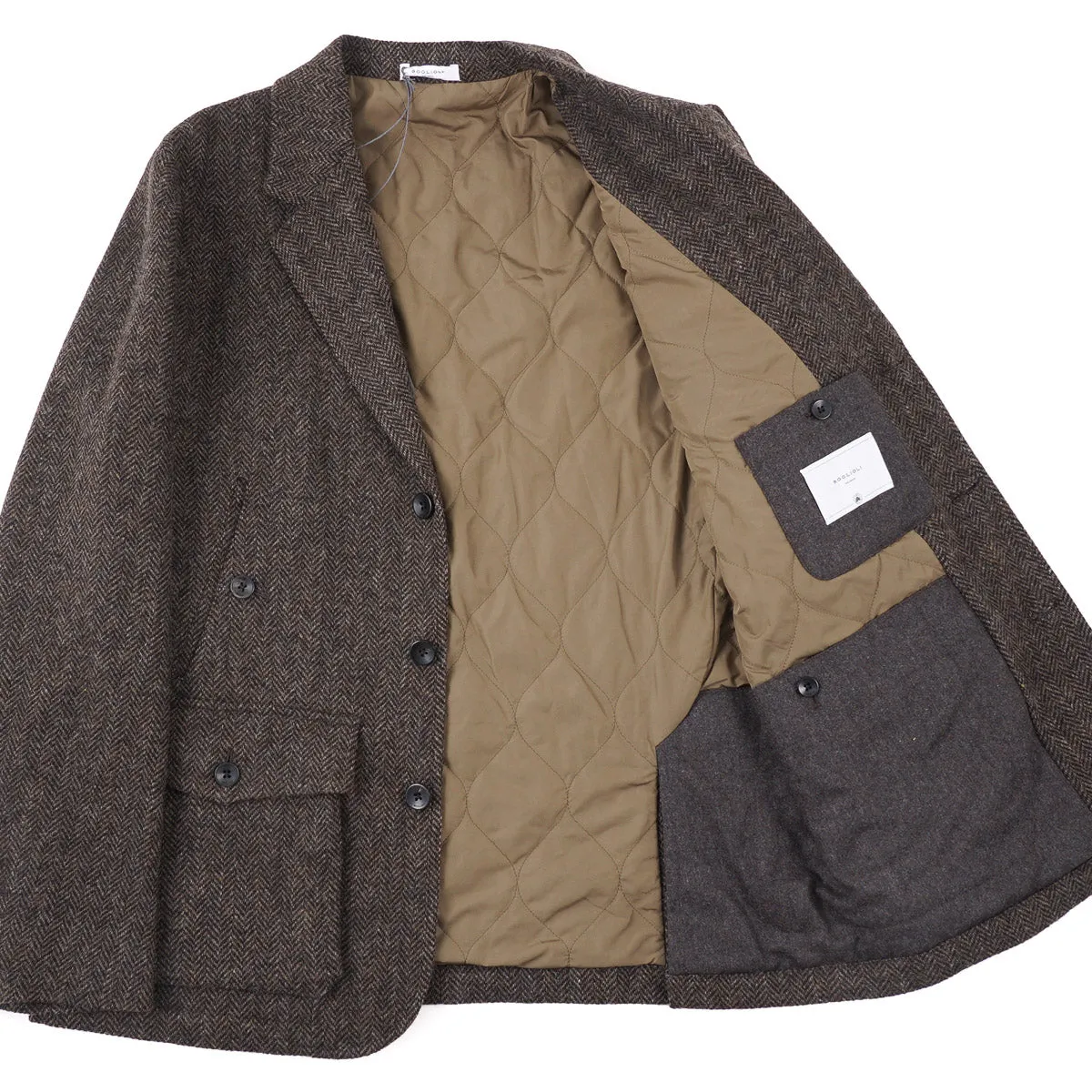 Boglioli Wool Outer Blazer with Quilted Lining