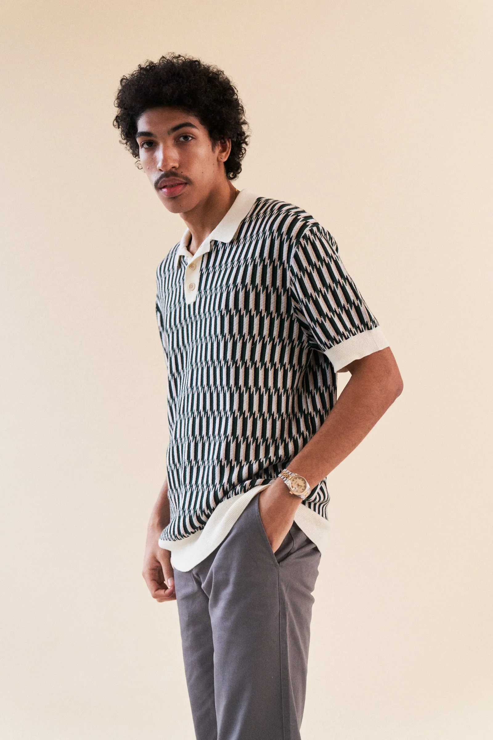 bound 'Erice' Knit Polo