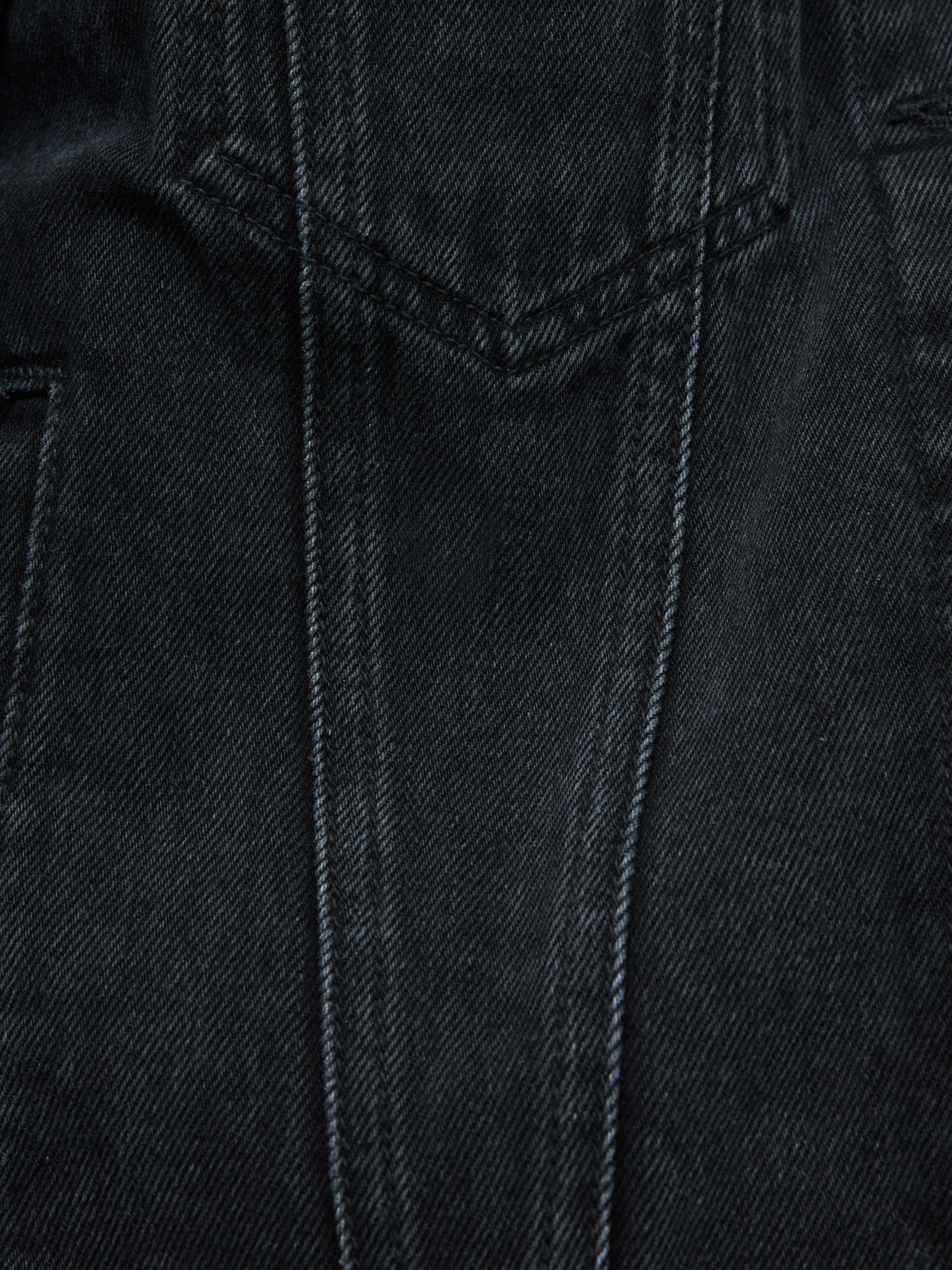 Boxy Denim Trucker Jacket | Washed Black