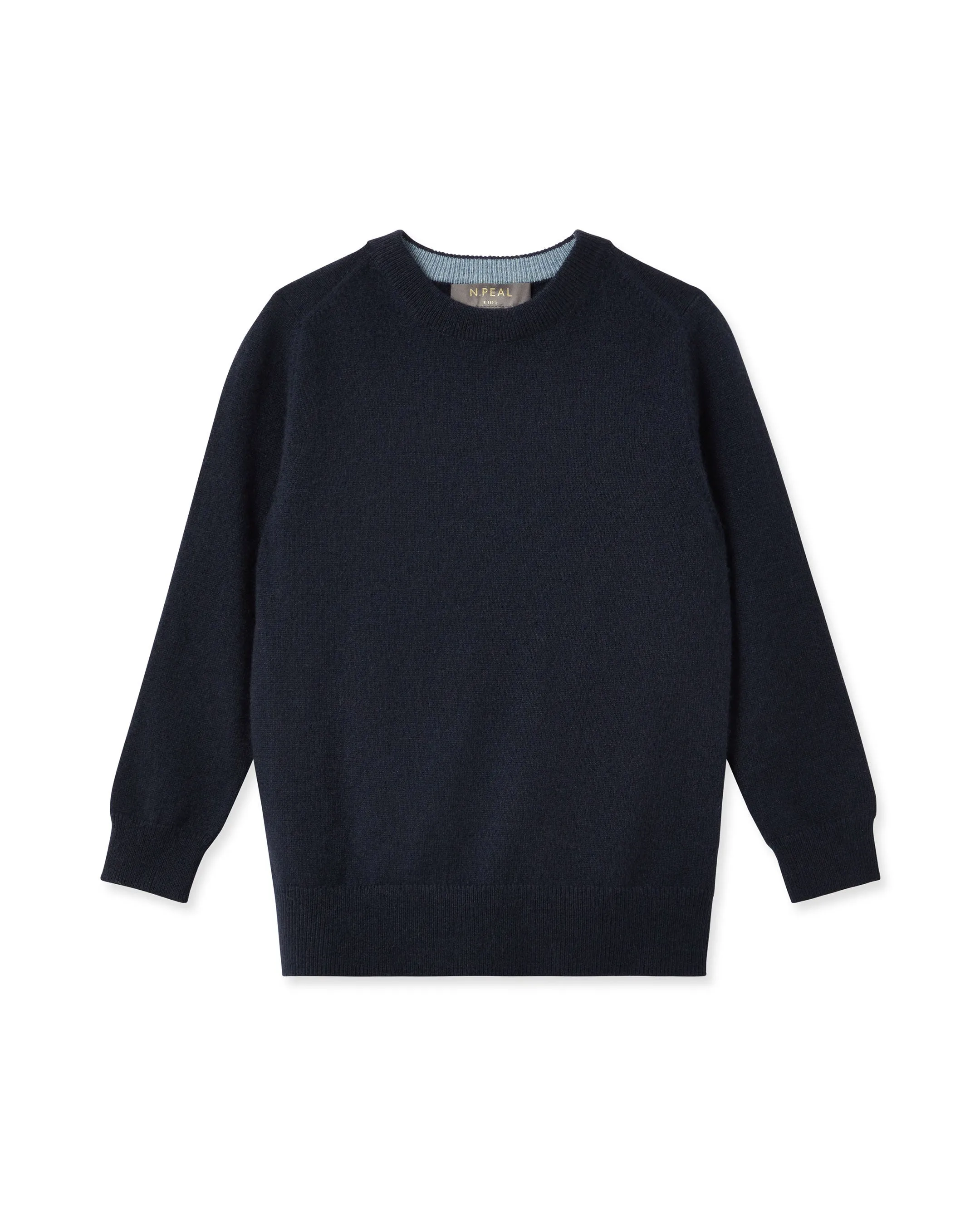 Boys Round Neck Cashmere Sweater Navy Blue