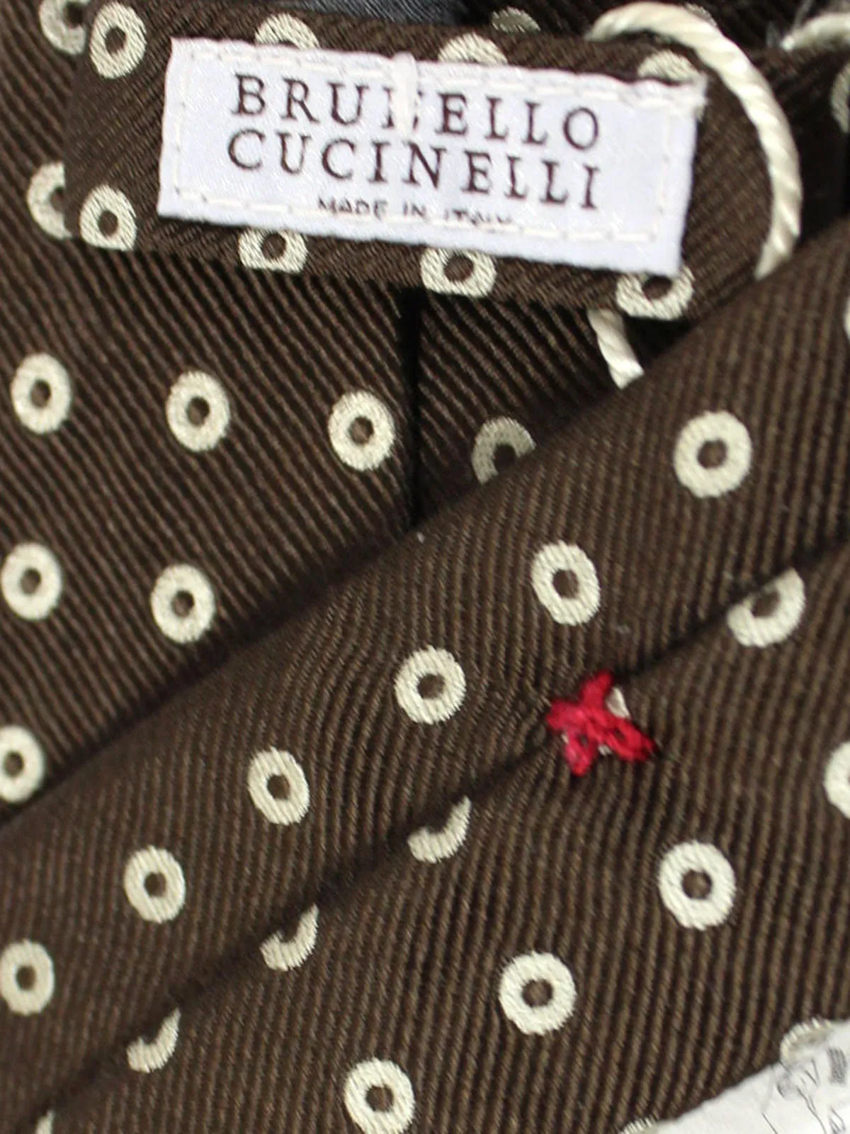 Brunello Cucinelli Tie Brown Circles SALE