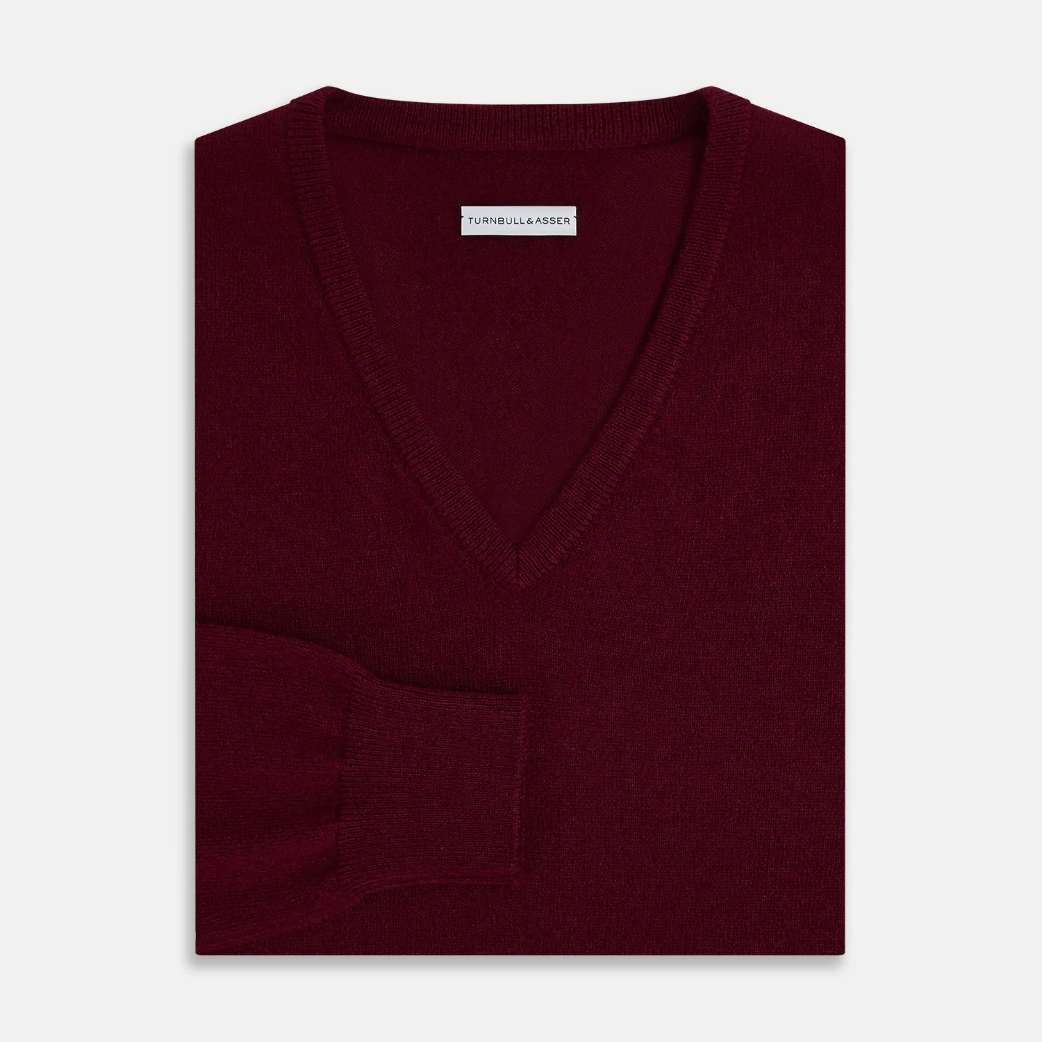 Burgundy Cashmere V-neck Jumper