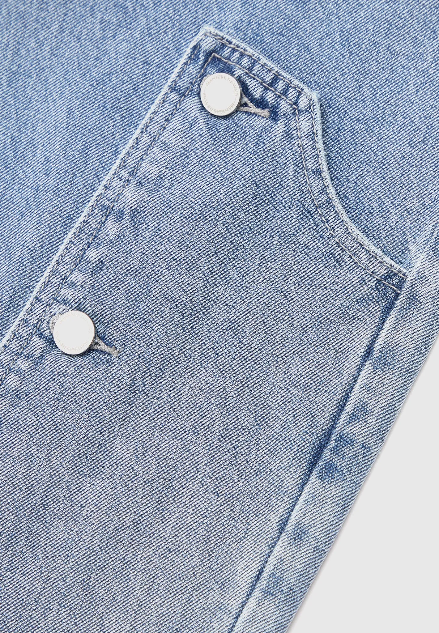 Button Down Overlay Mom Jeans - Mid Blue