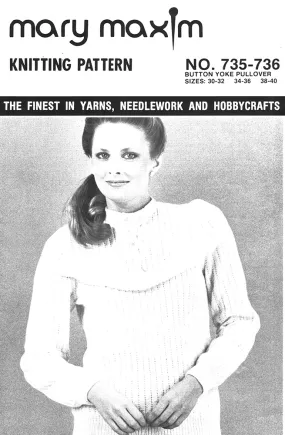 Button Yoke Pullover Pattern