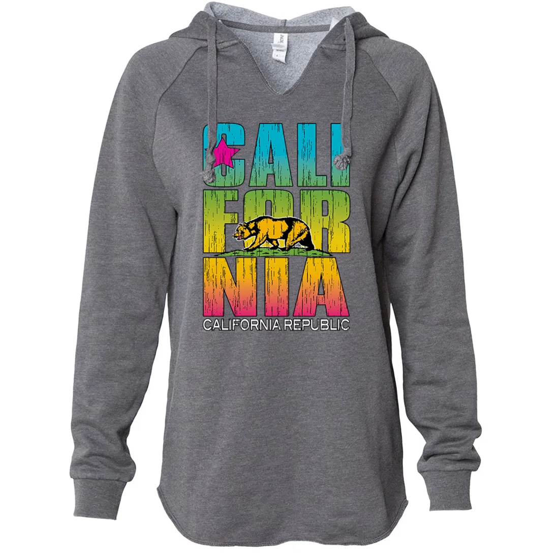 California Republic Neon Retro Bold Women's Soft Hooded Pullover