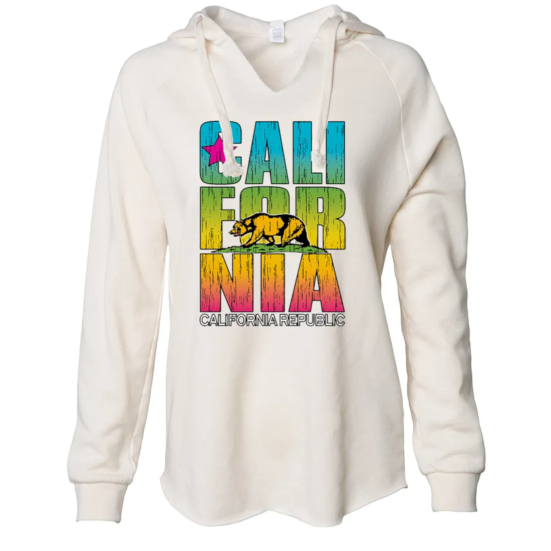 California Republic Neon Retro Bold Women's Soft Hooded Pullover