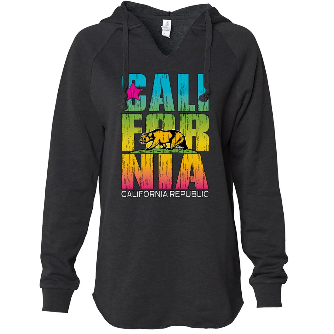 California Republic Neon Retro Bold Women's Soft Hooded Pullover