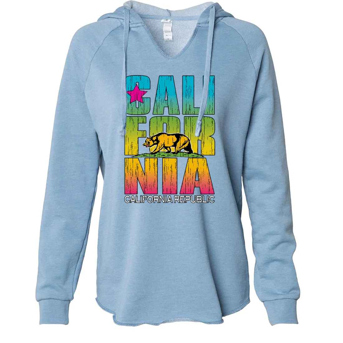 California Republic Neon Retro Bold Women's Soft Hooded Pullover