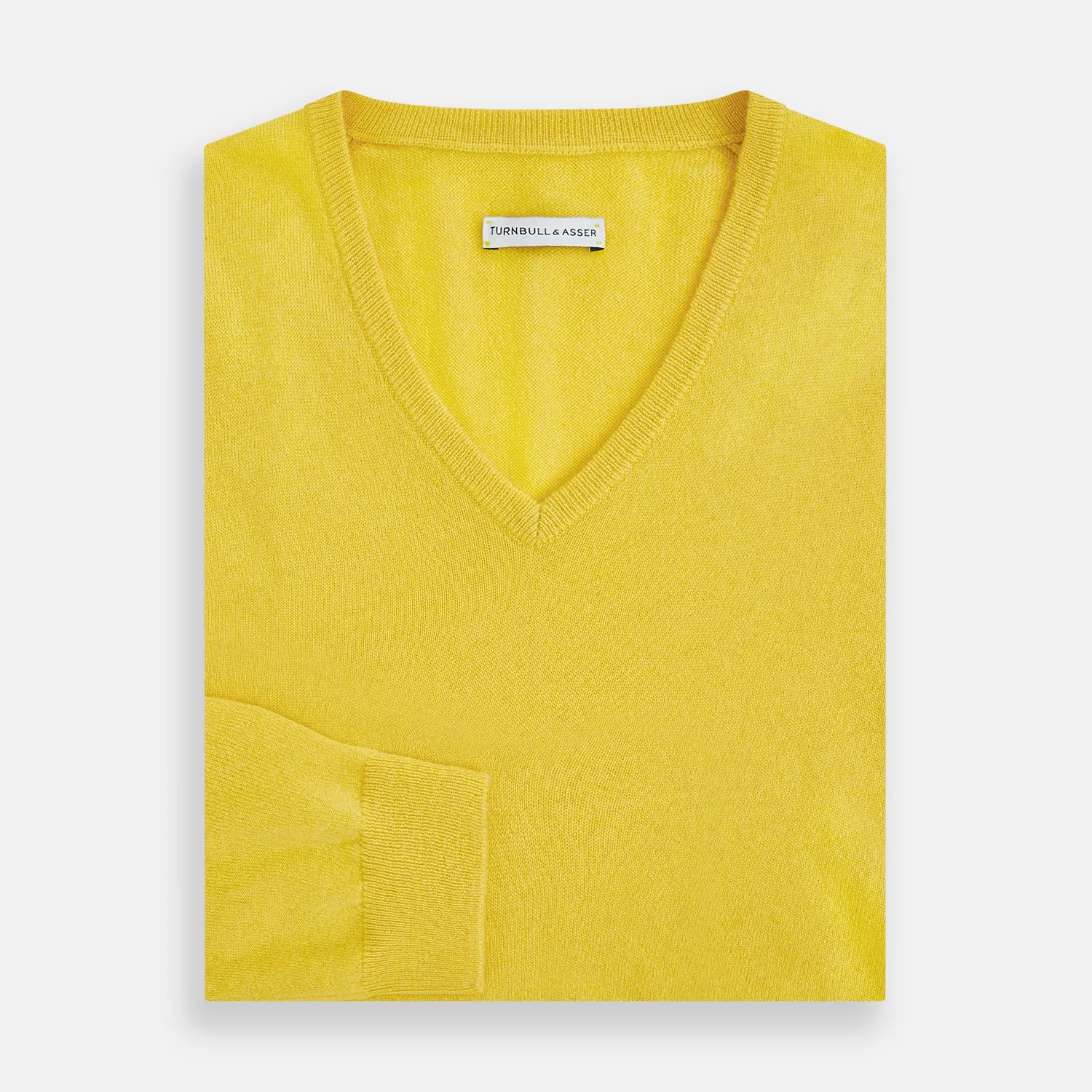 Canary Yellow Cashmere V-neck Jumper