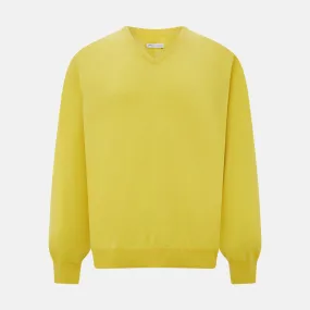 Canary Yellow Cashmere V-neck Jumper